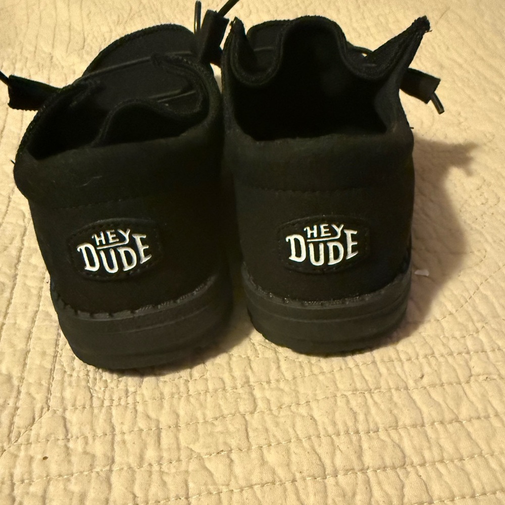Hey Dude Kids Black Slip-Ons with White Logo